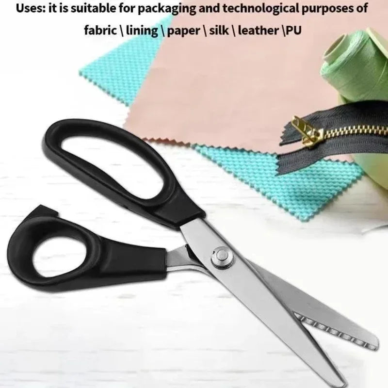Professional Pinking Shears Stainless Steel Zig Zag Scissors for Fabric Sewing Dressmaking Quilting for Tailors Sewers DIY Quake