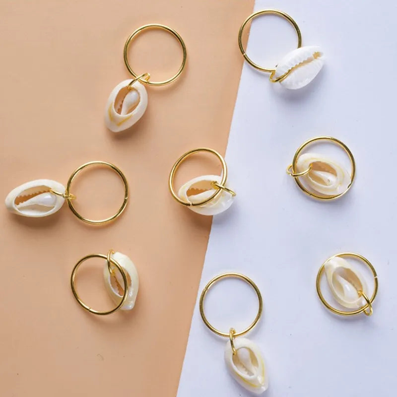 5-10pcs/set Hair Braids Tools Hair Accessories Personality DIY Pendant Coin Ring Leaves Pendant Rings Decor Braiding Hair Braids Quake 5pcs NO.9