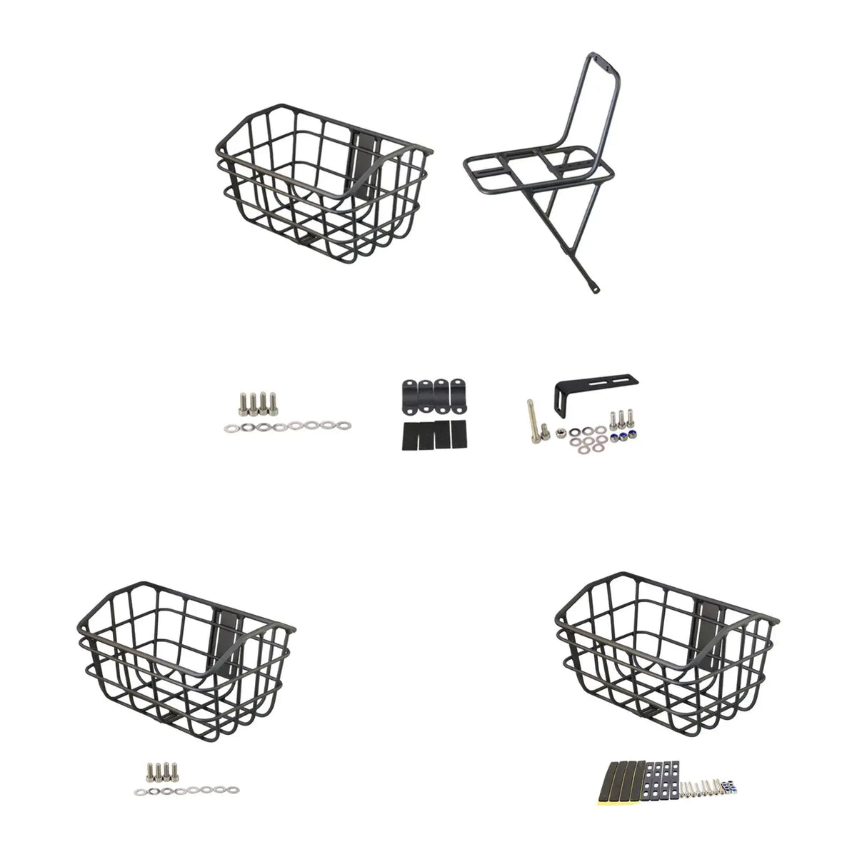 Bicycle Basket Front Aluminum Alloy Easily Install Large Capacity Sturdy Accessories Cargo Container for Riding Luggage Outdoor Quake