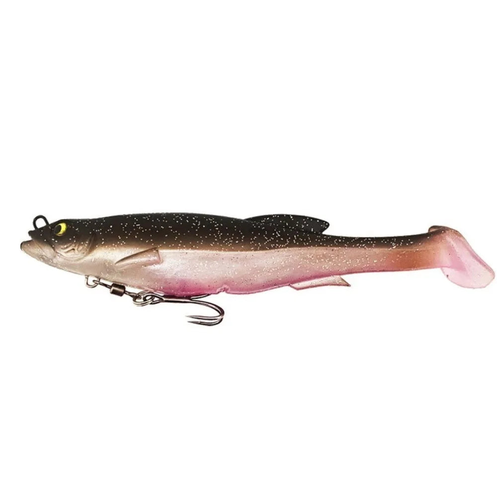 With Salwater Freshwater Hook Soft Fishing Lures 3D Eyes 9cm/9g 12.5cm/21g Artificial Swimbait T Tail Silicone Quake 9cm-9g-3