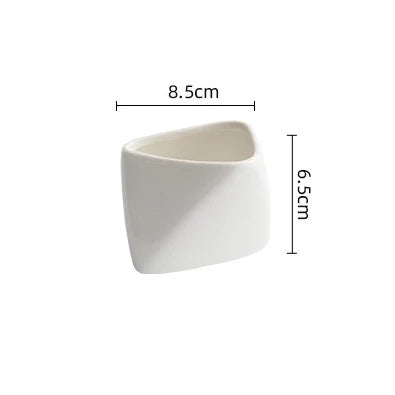 Angled Snack Cup for Fries and Appetizers Modern Tableware Ideal for Home and Restaurant Use White Ceramic Quake small