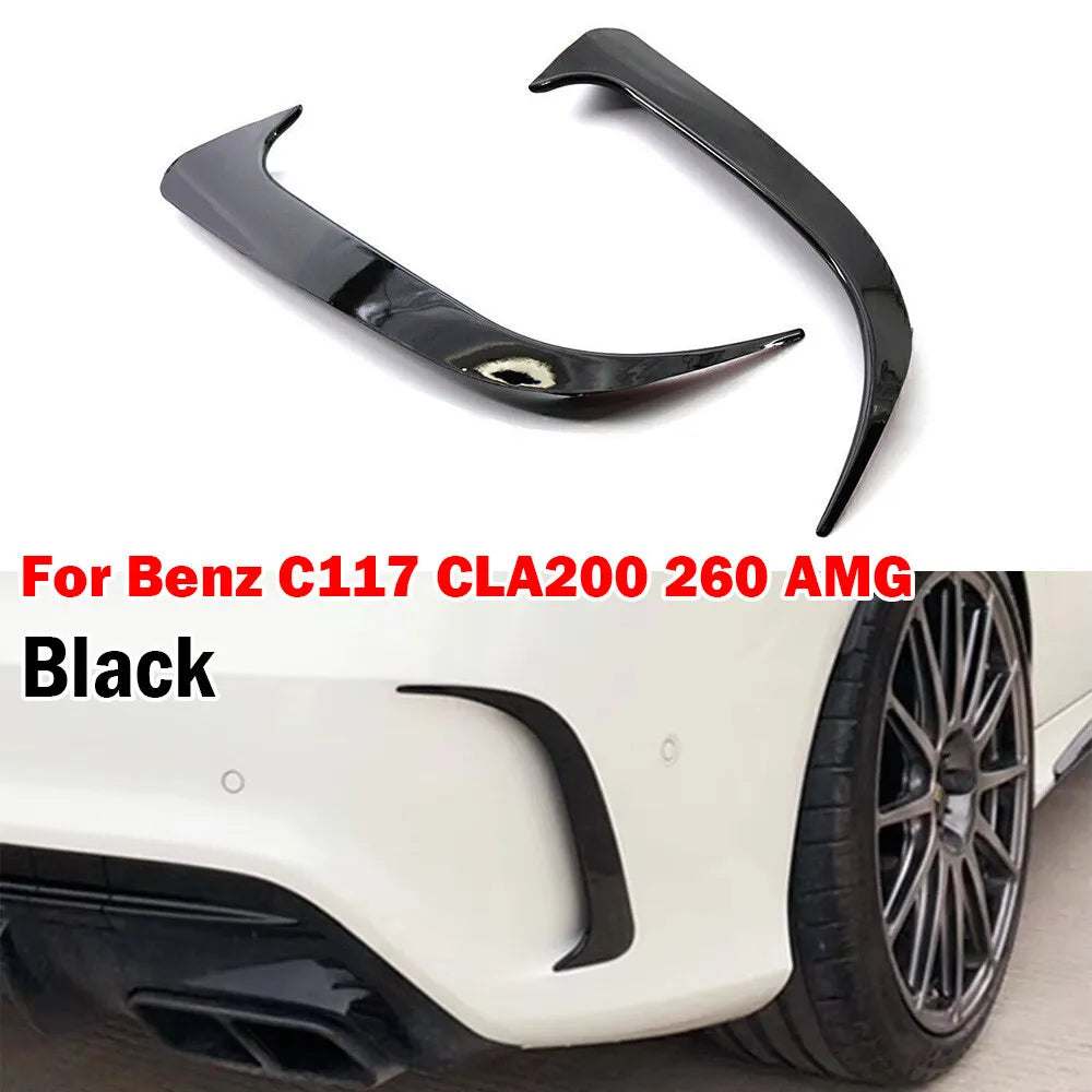 For Mercedes-Benz C117 W117 CLA 200 260 AMG 2013-2019 Car Rear Bumper Spoiler Air Vent Cover Side Canard Cover Trim Accessories Quake