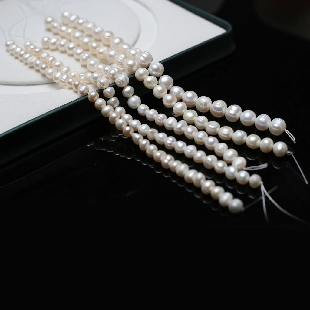 Threaded Pearl Natural Freshwater Pearl For Jewelry Making DIY Necklace Earrings Bracelet Accessory Length 18cm Quake