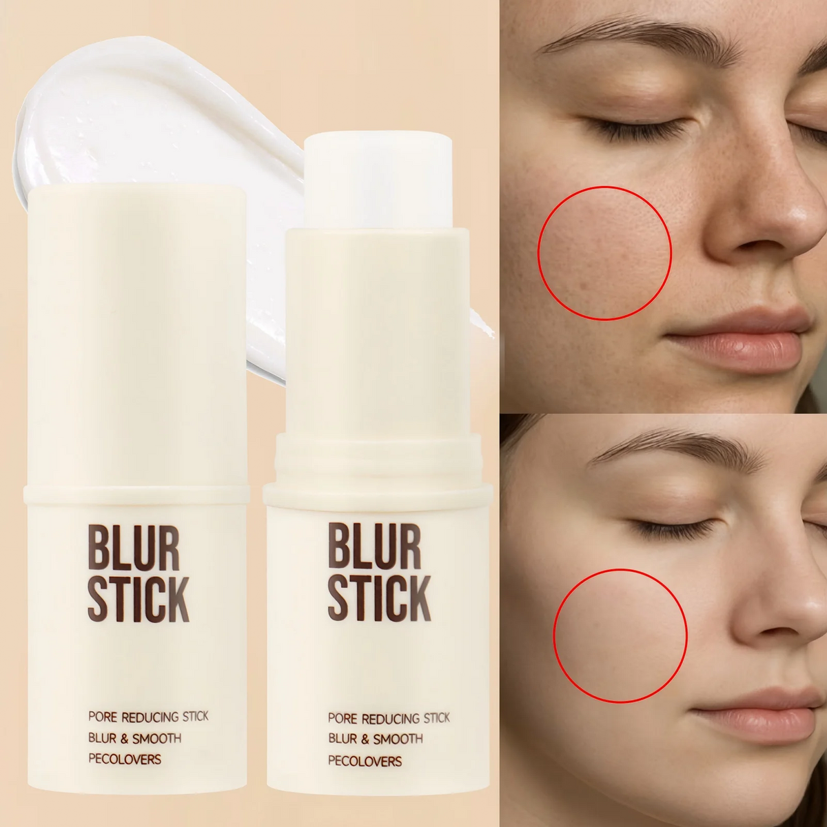 1pcs Oil-control Blur Stick, Flawless Finish, Minimize Pores Suitable for All Skins, Long-lasting Waterproof for Smooth To Apply Quake