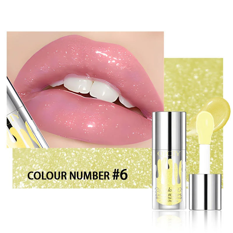 Pearlescent Color-Changing Lip Gloss,Natural Shining EffectLong-Lasting Moisturizing and Hydrating Lip Plumping Mirror Lip Glaze Quake 06
