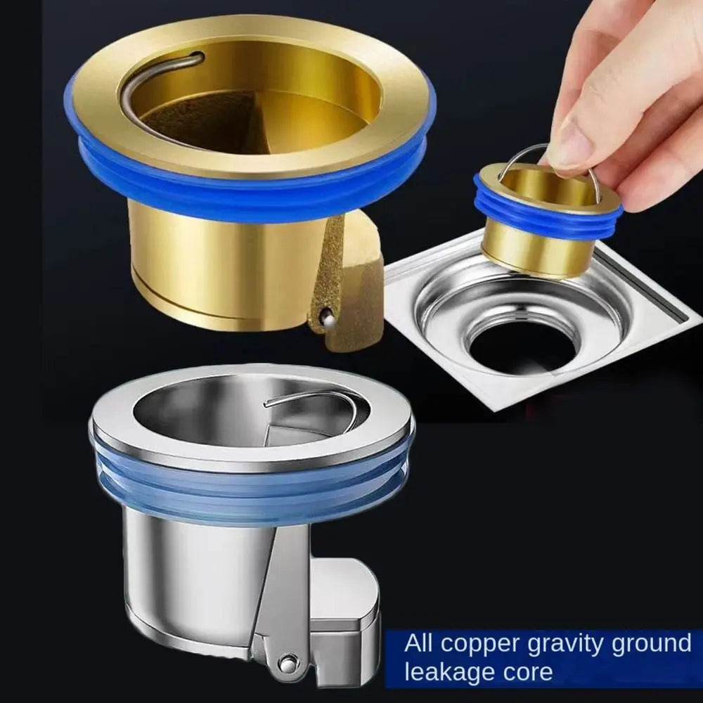 Copper Floor Drain Core Anti-smell Odor Fast Drainage Insect Prevention Drain Cover Floor Strainer Filter Colander For Bathroom Quake