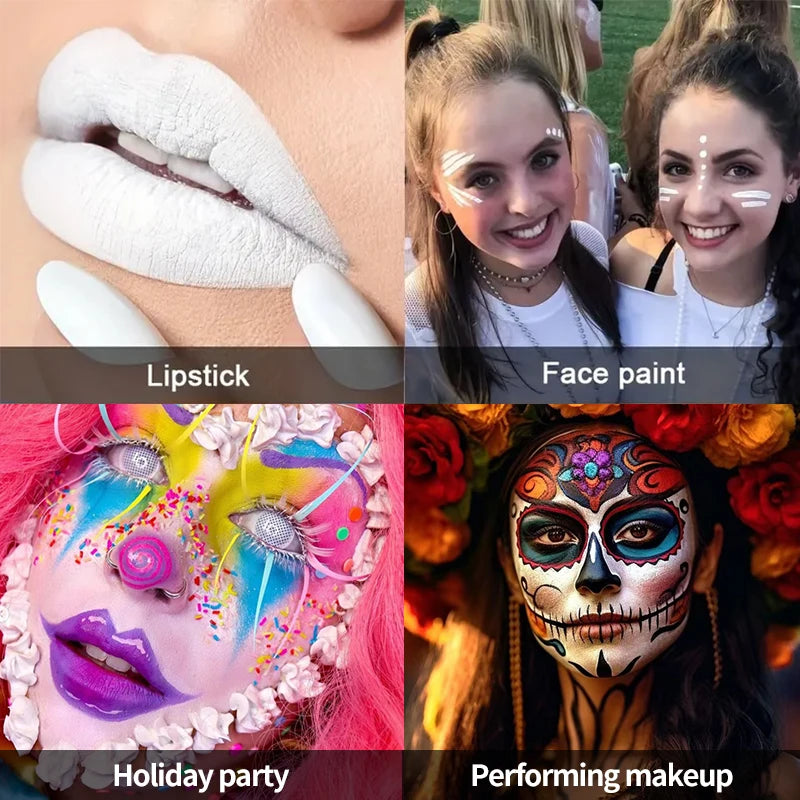 Face body paint stick, white Body painting Stick For Halloween Party Skull Skull Clown Makeup Halloween Makeup Role Costume Quake