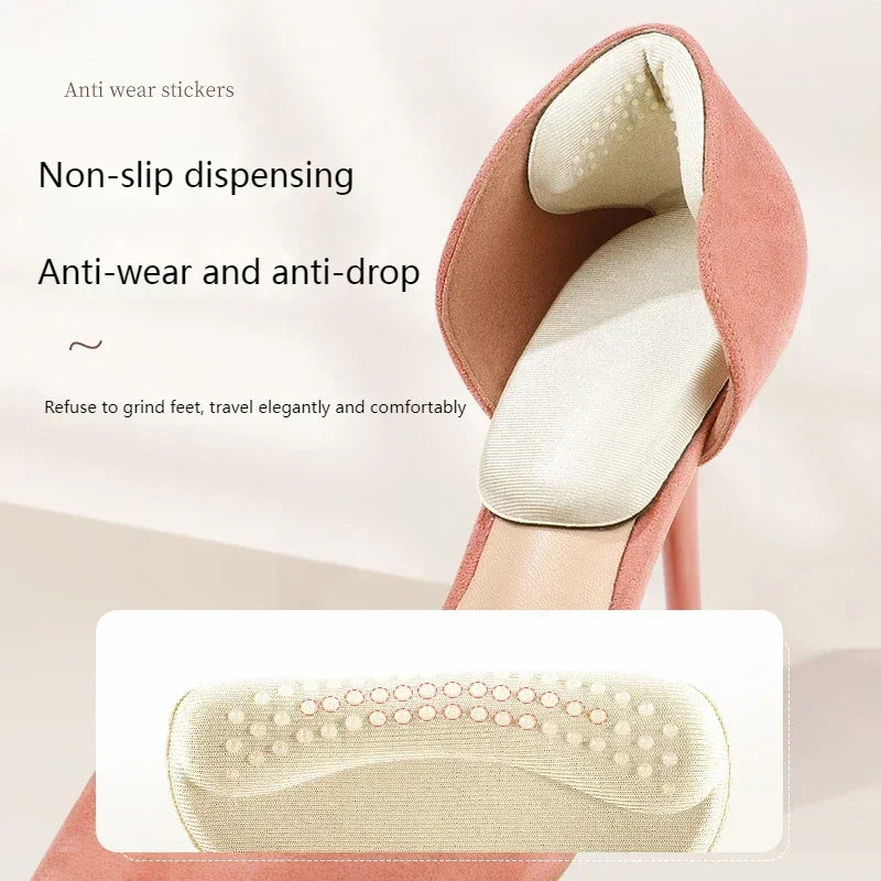 Heel Stickers Shoe Cushion Heel Protector for Shoes T Shape Sponge High Heels Inserts Heel Pads Shoe Adjuster Women Half Insoles Quake