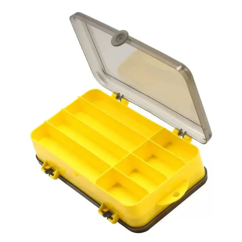 P-Type Double-Sided Open Box, Double-Layer Fishing Hook Accessory Storage Box, Portable Outdoor Fishing Supplies Lure Box Quake Huanghezi