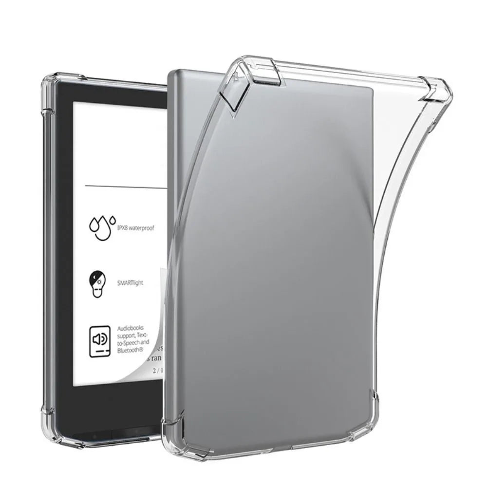 Transparent eReader Case TPU Shockproof Back Cover for PocketBook 616/617/618/628/632/633/629/634/700/InkPad 4//InkPad Color 2/3 Quake VerseVerse ProColor