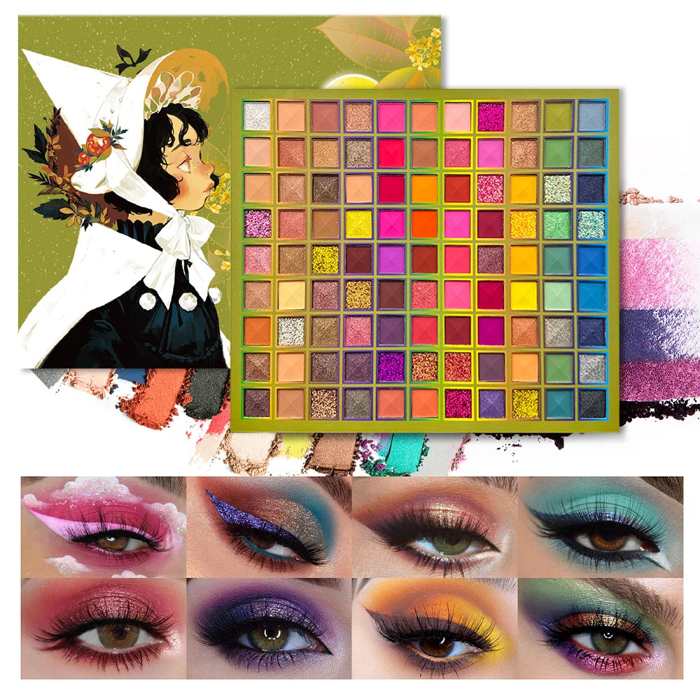 99 Color Rainbow Eye Makeup Plate Professional Matte Flash Plate Durable Eye Shadow Plate Suitable for Gifts to Women Cosmetics Quake