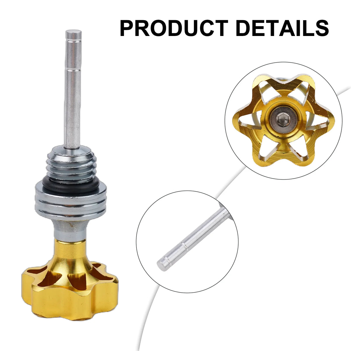 1pc Oil Dipstick Cap Plug For Scooter Motorcycle Engine Engine Crankcase Oil Level Gauge Universally Oil DipStick Filler Cap Quake Gold