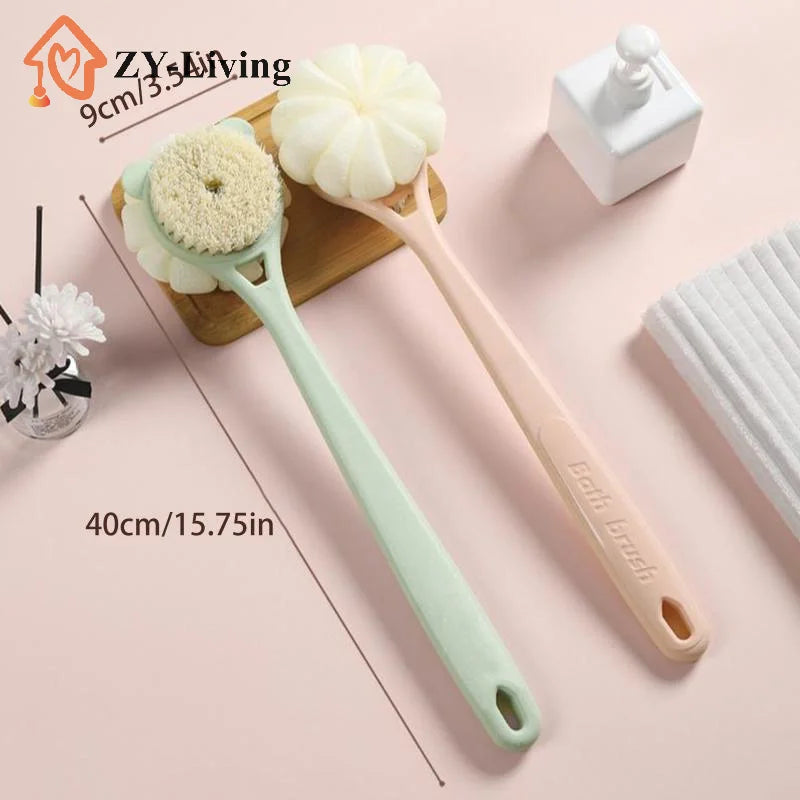 1Pcs Long Handle Bath Brush Double-Sided Scrubbing Shower Towel Back Scraper Detachable Strong Bath Soft Bristle Washing Brush Quake