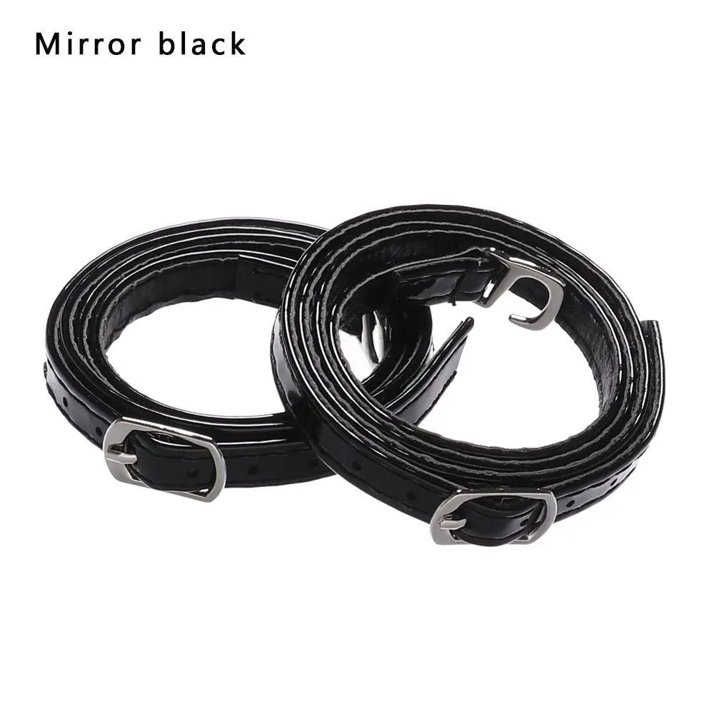 Adjustable Foot Care Accessories Shoe Lace Tie Anti-skid Straps Bundle Shoelace PU Leather Shoelace Ankle Shoe Belt Quake Mirror black