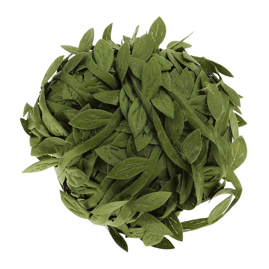 Fabric Leaves Green Artificial Foliage Garland for Wedding Decoration Door Crown Crafts Home Decor Quake Default Title