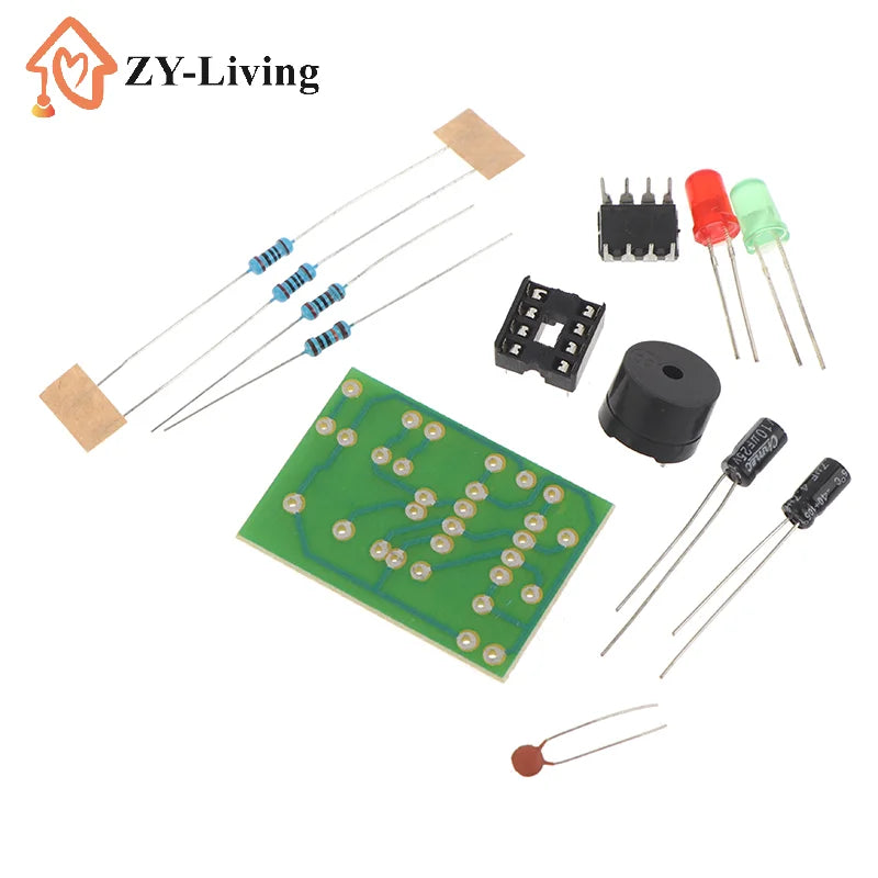 NE555 DIY Kit - LED Flasher & Signal Generator Circuit With PCB For Electronics Education & Solder Practice Quake