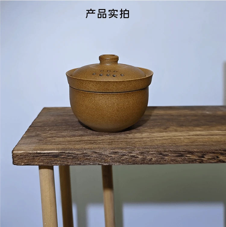 One-person quick cup covered bowl travel tea set mini tea water separation tea maker outdoor stoneware wood-fired portable suit Quake A