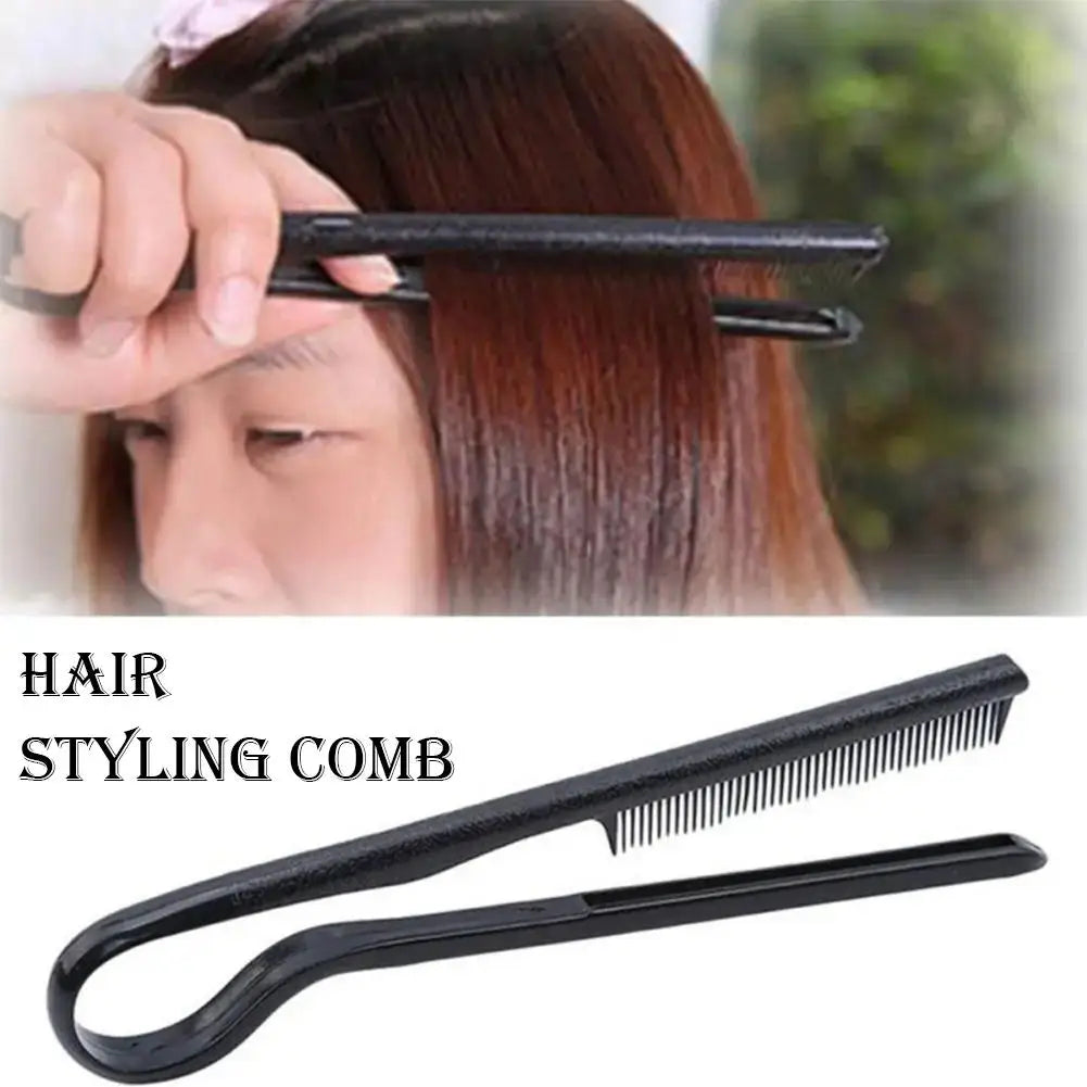 Portable V-Shaped Hair Straightener Comb,Hair Styling Comb Messy Hair Finishing Comb Straightening Splint Comb Hair Hairdressing Quake
