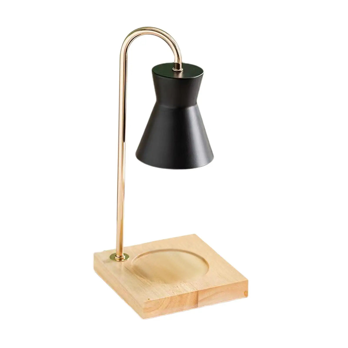 Candle Warmer Lamp No Flame Fragrance Table Lamp for Living Room Small & Large Jar Candles Quake Wooden Base Black
