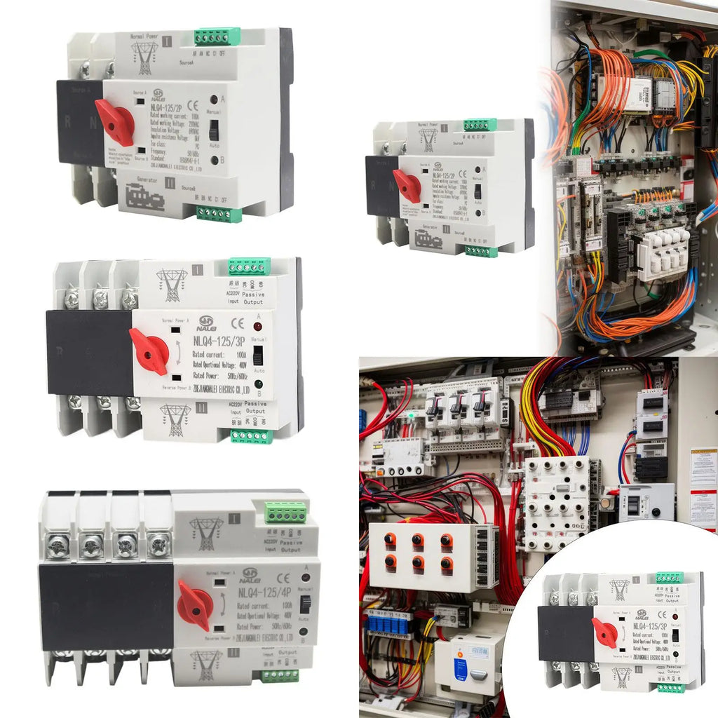 100A Flame Retardant Shell Easily Install Wear Resistant Electrical Selection Switch Double Power Automatic Transfer Switch Quake