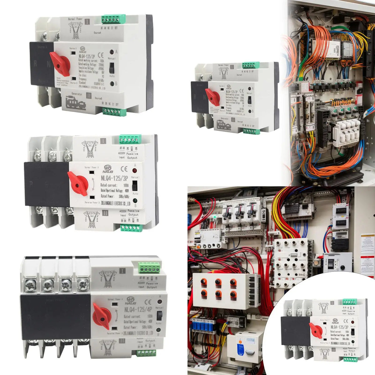 100A Flame Retardant Shell Easily Install Wear Resistant Electrical Selection Switch Double Power Automatic Transfer Switch Quake