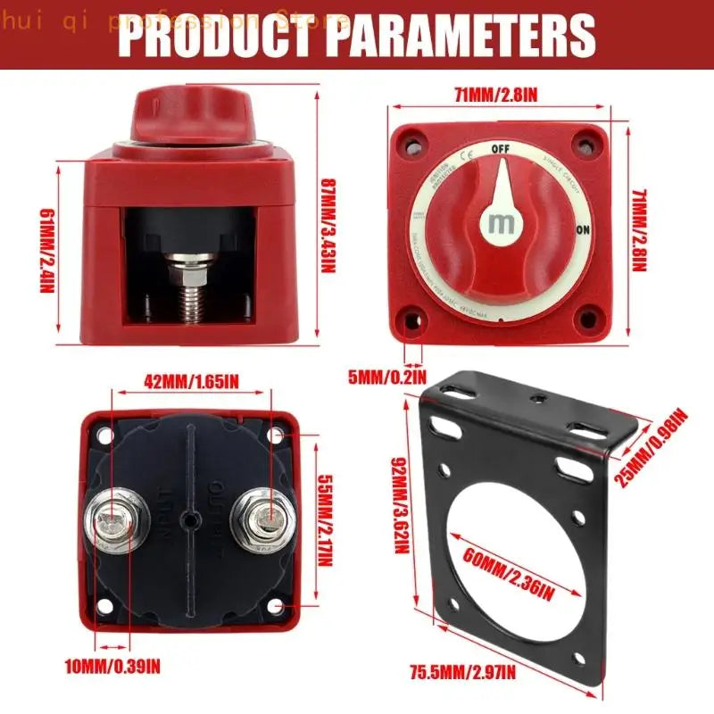 Manual Battery Disconnect Control 12-48v 300A for Motorhome and Automotive Power H8WE Quake