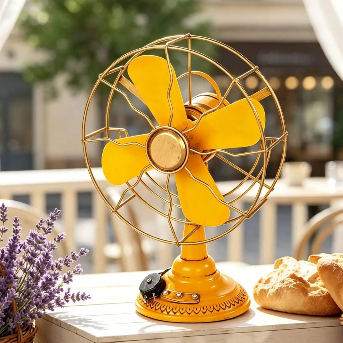 Tabletop Fan Ornament Vintage Style Home Decoration for Shelves Restaurants Quake
