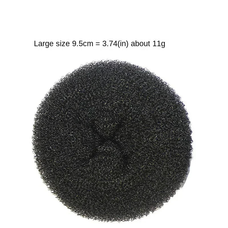 6/8/9.5cm Magic Hair Bun Maker Elegant Women Ladies Girls Magic Shaper Donut Hairbands Ponytail Hair Styling Tools Accessories Quake black large