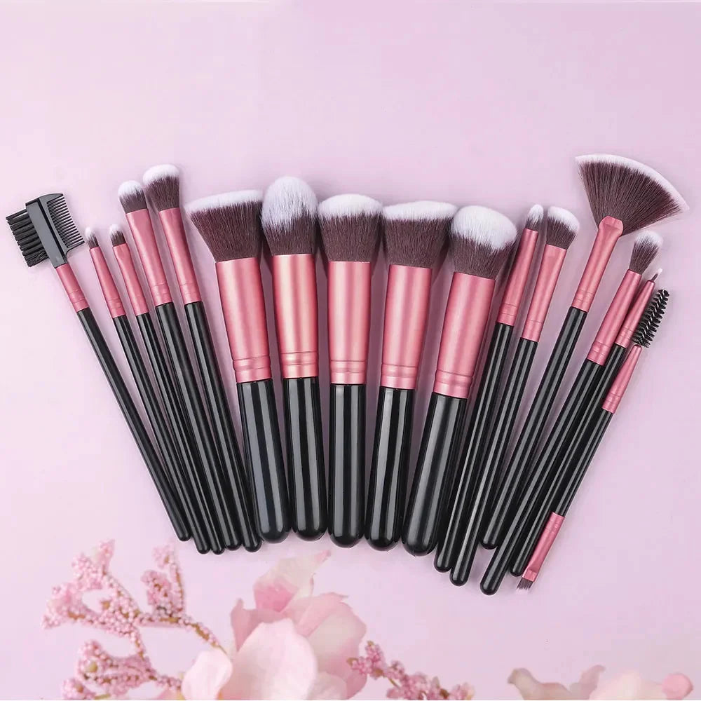 14-16pcs Makeup Brush Set for Women Super Soft Detail Brushes including Blush Foundation Concealer Eyeshadow Beauty Tools Quake AMZ-16RE