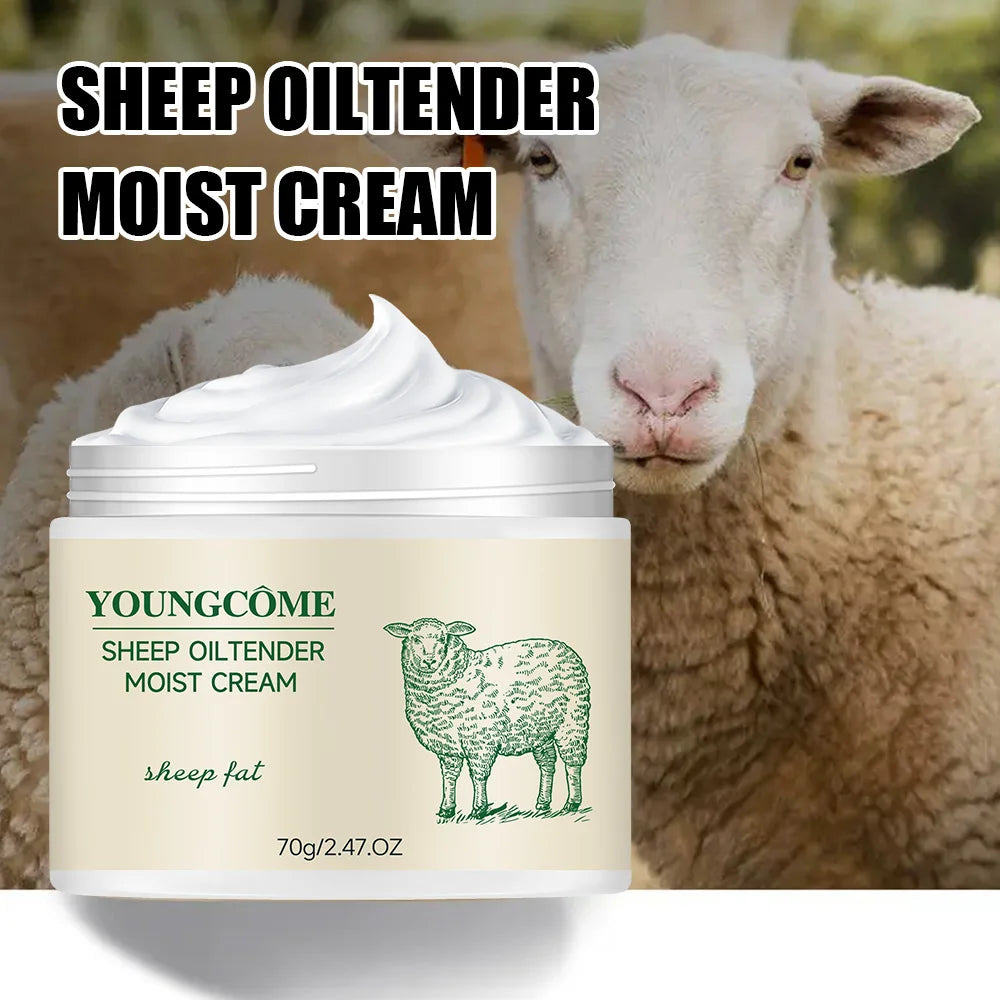 Sheep Oil Delicate Moisturizing Cream,Anti-Aging brightens skin tone, tightens skin, moisturizes skin, and reduces dullness Quake
