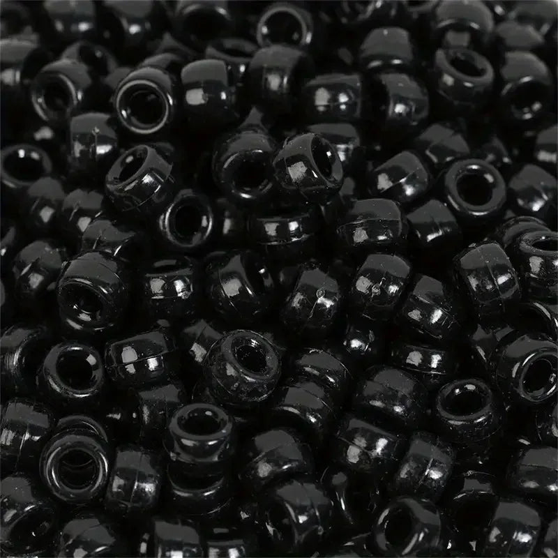 100pcs Colorful Hair Braiding Beads Acrylic Big Hole Beads Pony Hair Beads Jewelry Making Bracelet Necklace Styling Accessories Quake 21