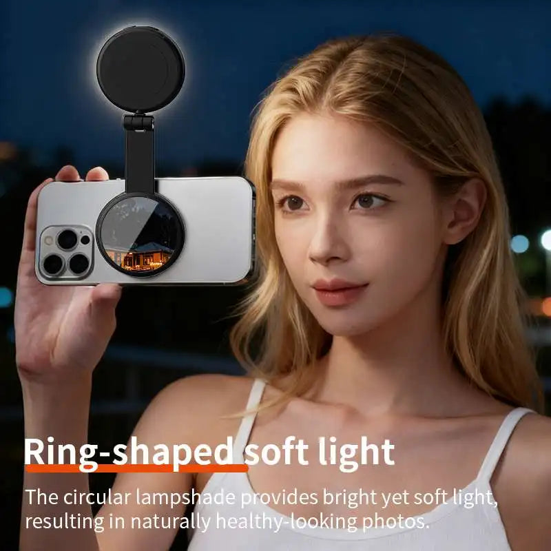 Smartphone Magnetic Fill Light Mini Selfie Light 3 Modes Adjustable Brightness for Phone Quake