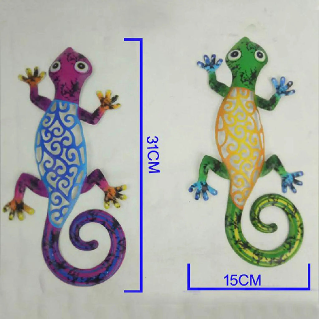 Metal Gecko Wall Decor Art ing Ornaments Backyard Porch Lawn Fence Decor Quake