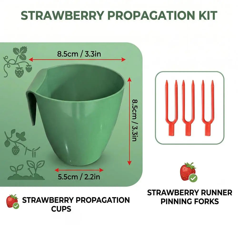 Strawberry Runner Pots with 20 Runner Forks Breathable Reusable 10 Pieces Strawberry Rooting Cup Kit for Home Garden Balcony Quake large