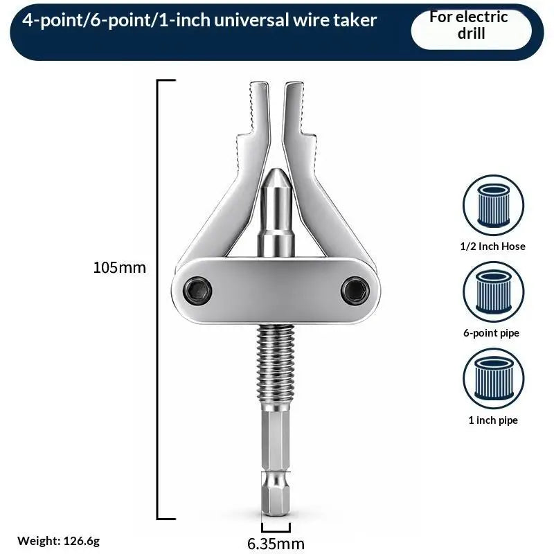 Pipe Extractor Tool Broken Thread Puller Hex Shank Power Drill For PPR PVC MPP Pipes DN20 25 32 1 2 3 4 1 Inch Quake 1Pcs
