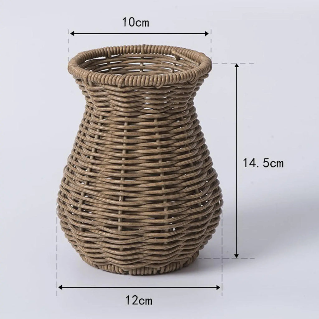 Premium Plastic Woven Vase Designer Flower Pot Small Arrangement Holder for Room Decoration Wedding Events Quake