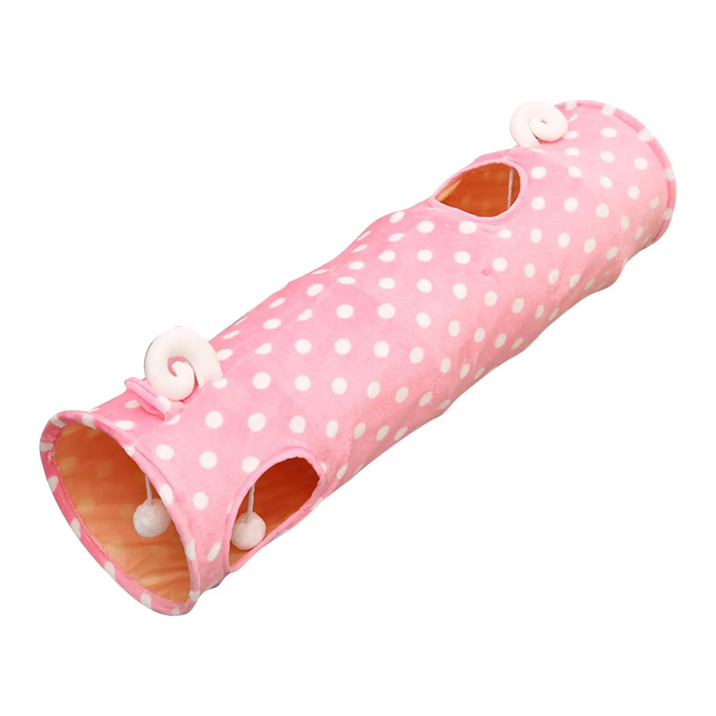 Funny Cat Kitten Folding Tunnel Training Peepholes Play Fun Toy Interactive Quake
