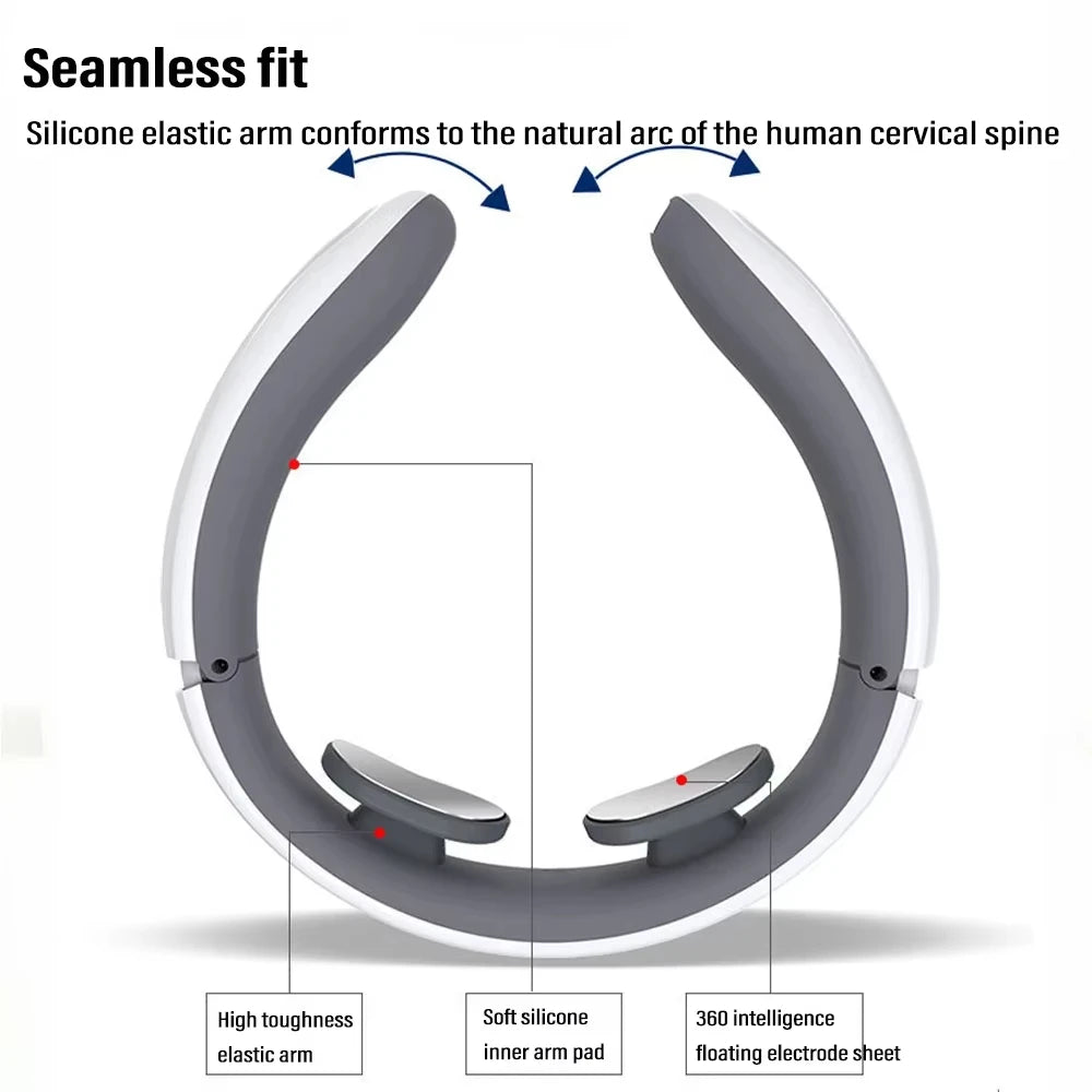 Electric Neck Massager 6-Mode 9-Speed Massager Muscle Relaxation Battery Neck Massager Tool Relax Cervical Neck Protector Quake
