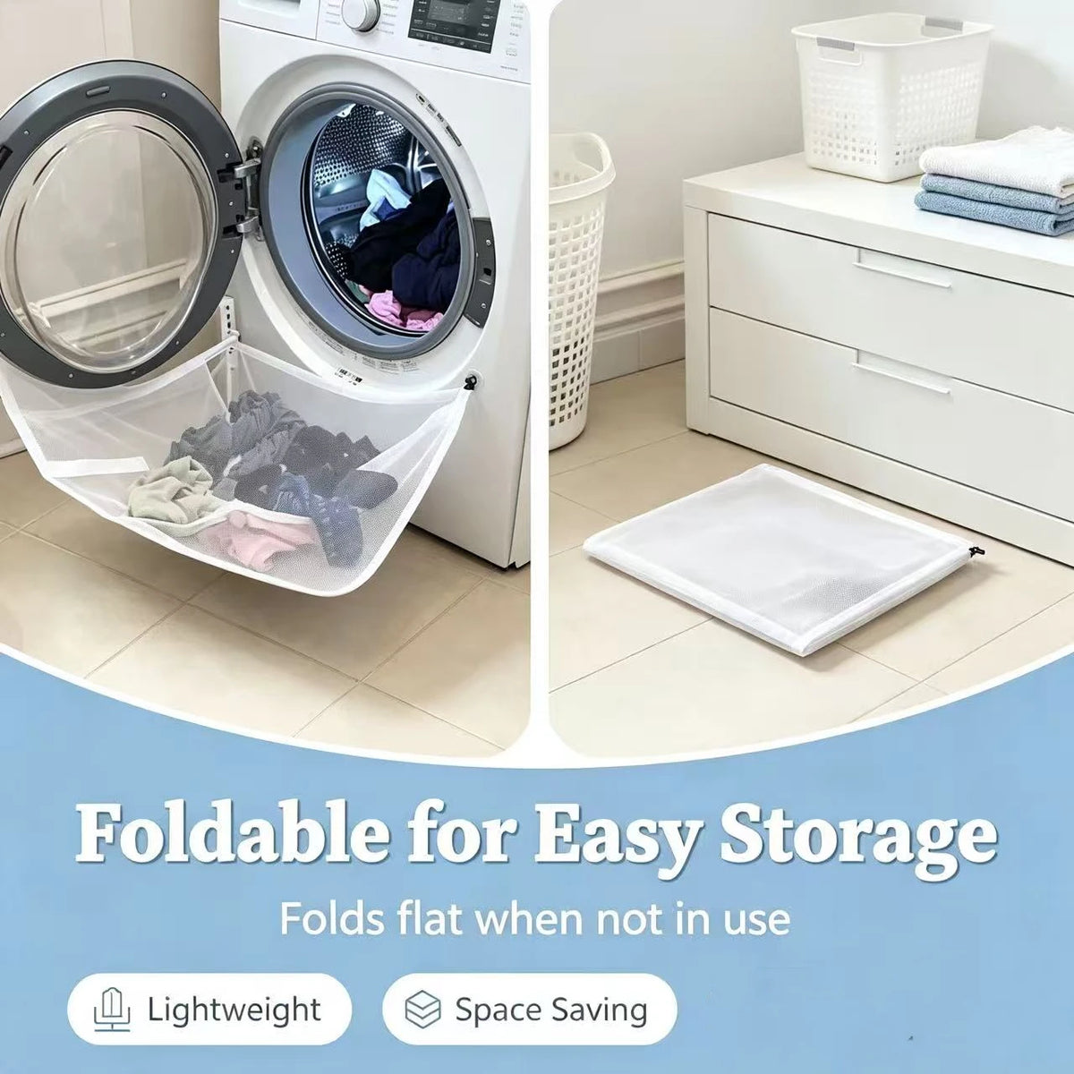 Front Load Washing Machine Collection Net Foldable Anti-fall Laundry Clothes Catcher Bag Quake