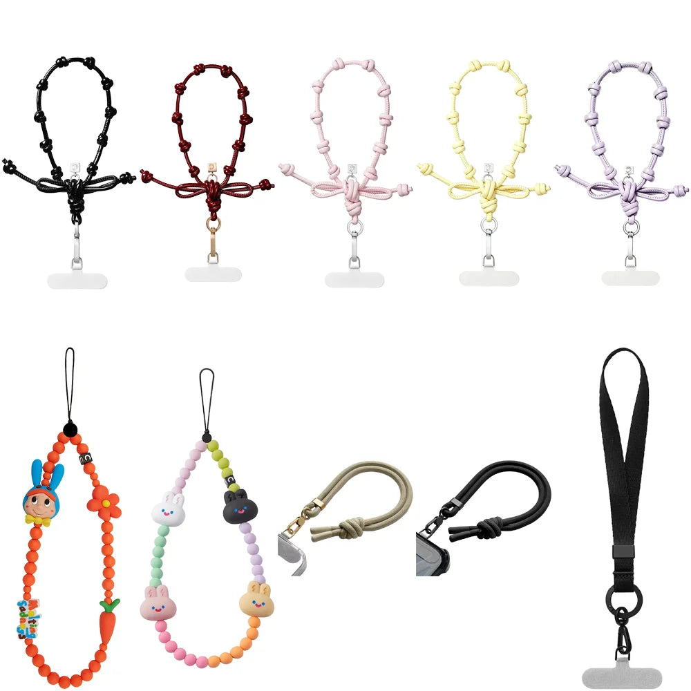 Heart Cherry Apple Silicone Knot Short Phone Charm Accessories for Galaxy for IPhone 12 13 14 15 16 17 18 Pro Max Case Quake