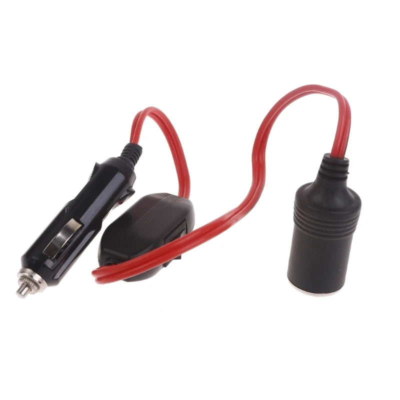 12V 24V Cigarette Lighter Extension Cord with Switches Car Cigarette Lighter Male Plug to Female Socket Extension Cable Quake