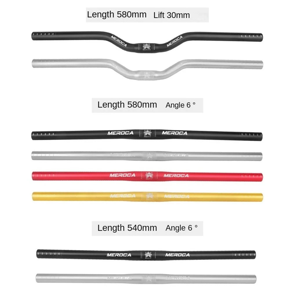 MEROCA Bike Handlebar Straight/Swallow 25.4X540/580mm Bicycle Parts Aluminum Alloy Cycling Accessories for Mountain Bikes Quake