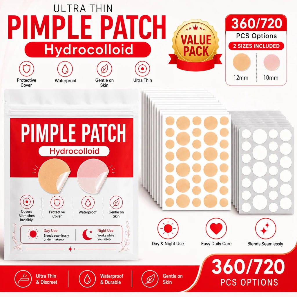 360/720Pcs Hydrocolloid Facial Concealer Patches, Nude & Clear 2 Shades, Invisible Blemish Cover Stickers, Day & Night Use Quake