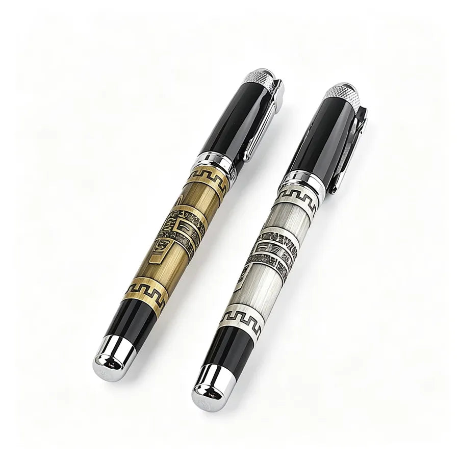 Jinhao 189 Yiyan Jiuding Vintage Metal Ballpoint Pen Retro Engraved Business Signature Luxury Gift Pen Office School Stationery Quake