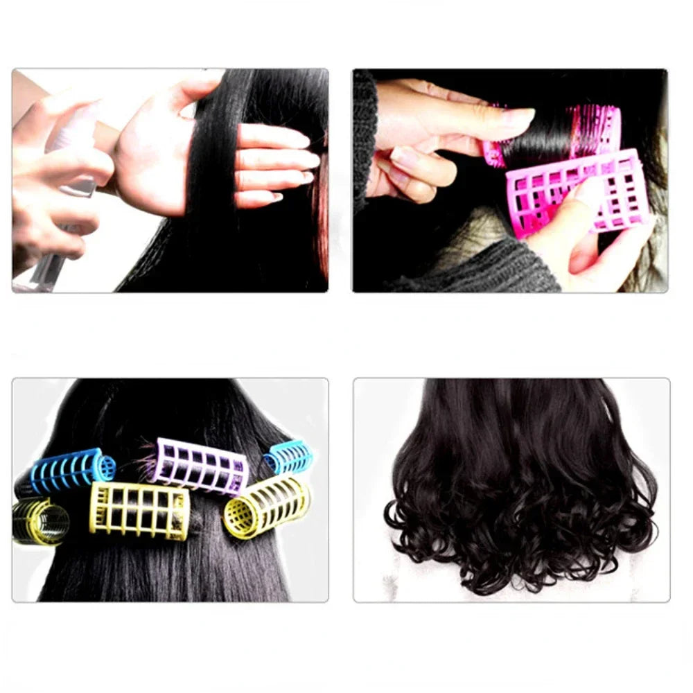 6-14pcs 5 Sizes Hairdressing Hair Curler Rollers Home Use DIY Magic Double Layer Styling Roller Roll Curler Hair Styling Tools Quake