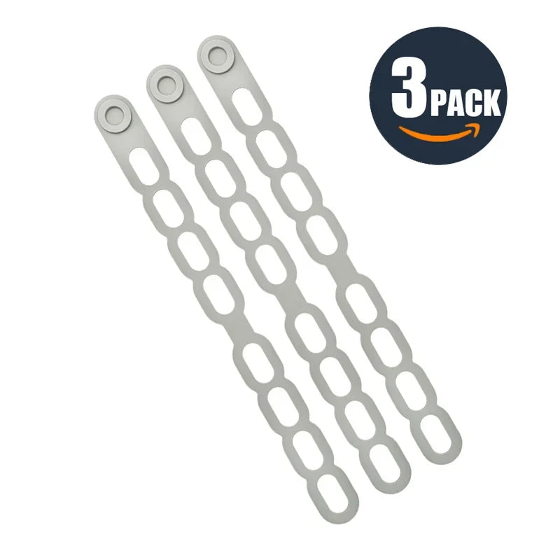 1Pc Stretchable Silicone Lid Strap Splash-Proof Leak-Proof Reusable Fixing Band Safe Material for Dishes Quake 3Pcs Gray