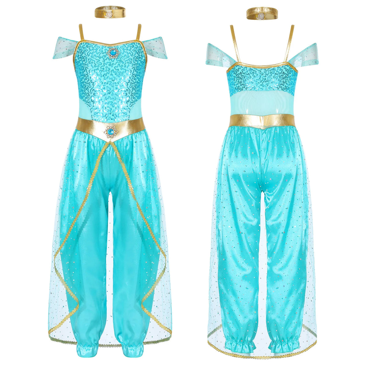 Shiny Halloween Hippie Costume Bell Bottom Jumpsuit for Girls Movie Character Sequins Disco Outfit 70s 80s Prom Party Costume Quake
