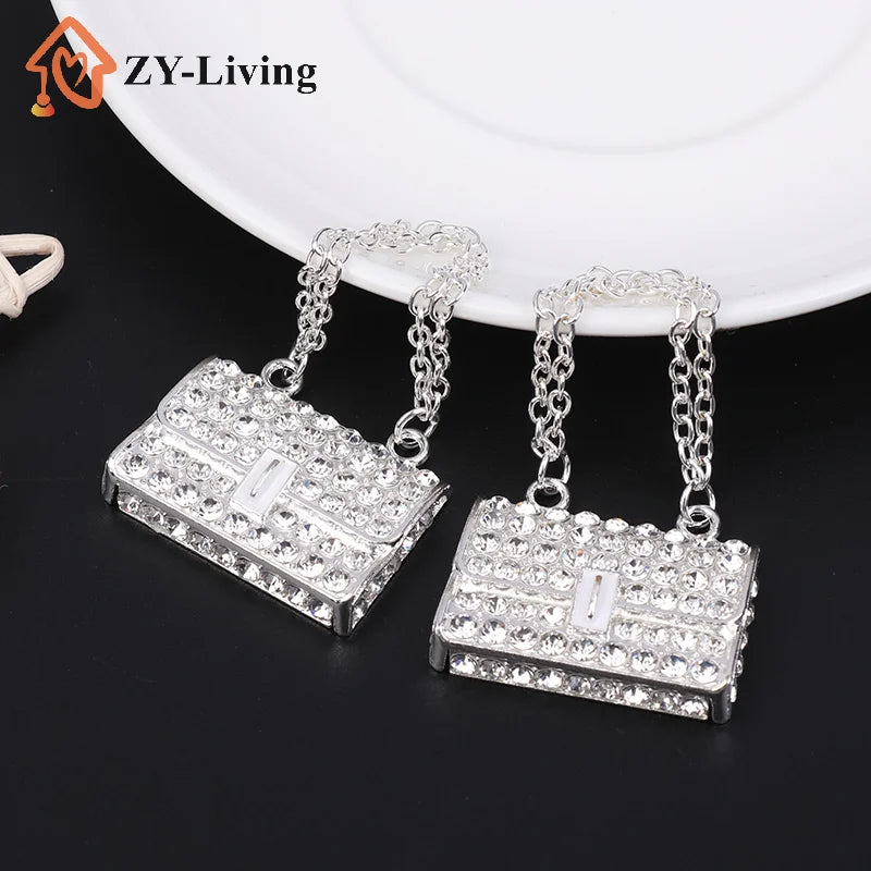 1Pc Metal Chain Handbag Pack Doll Bag Miniature Shopping Handbag For Clothes Dollhouse Miniature Kids Toy Quake