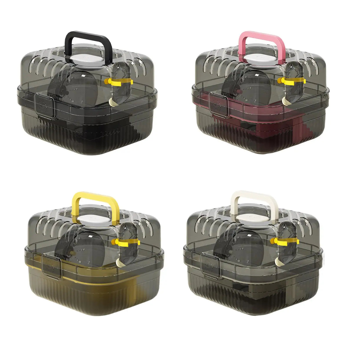 Breathable Hamster Enclosure Transparent Lid Portable Small Animal Habitat for Pet Holiday and Outdoors Quake