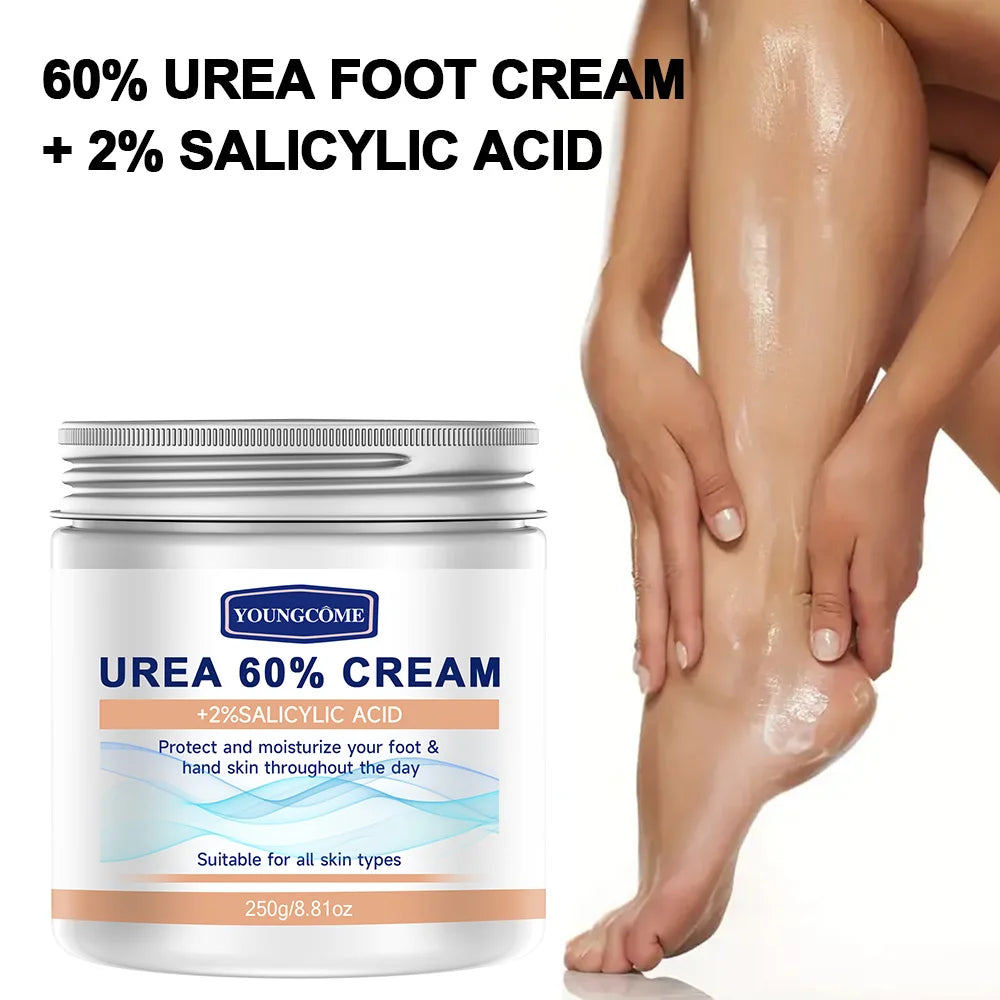 2Pcs 60% Urea Cream + 2% Salicylic Acid Moisturizing Foot Care Cream Can Moisturize Your Foot, Improving Dryness and Roughness Quake